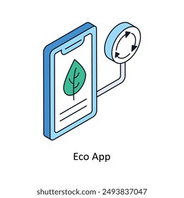 Eco App Isometric style icon. Symbol on White background EPS 10 File 