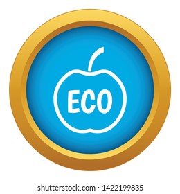 ECO apple icon blue vector isolated on white background for any design