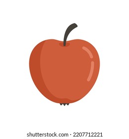Icono de manzana ecológica. Ilustración plana del icono del vector de manzana ecológica aislado en fondo blanco
