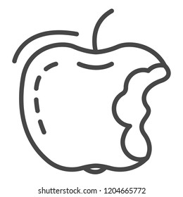 Eco apple icon. Outline eco apple vector icon for web design isolated on white background