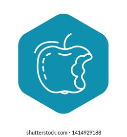 Eco apple icon. Outline eco apple vector icon for web design isolated on white background