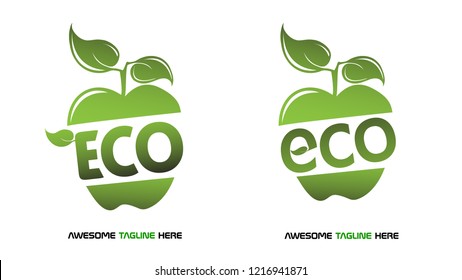 ECO With Apple Logo Design Template