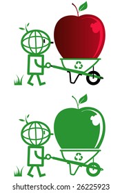 Eco, Apple, Wheel Barrel