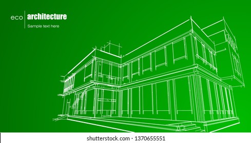 Eco architecture design layout of recycled architecture