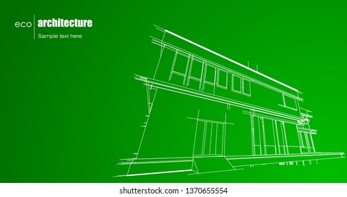 Eco architecture design layout of recycled architecture