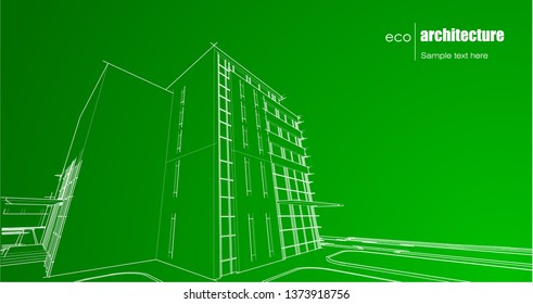 Eco architecture design layout of recycled architecture