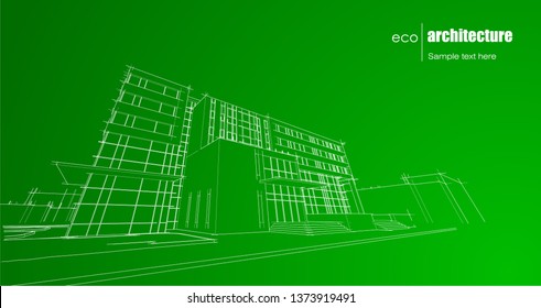 Eco architecture design layout of recycled architecture