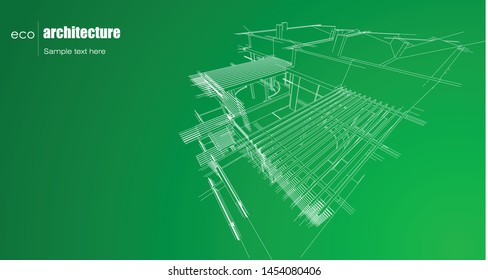 Eco architecture design layout of recycled architecture