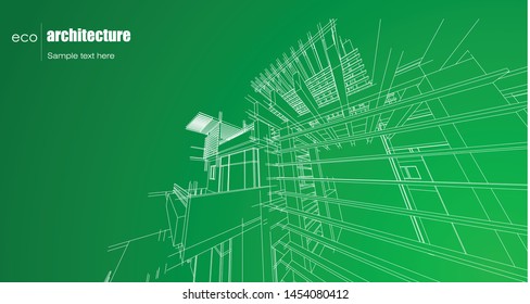 Eco architecture design layout of recycled architecture