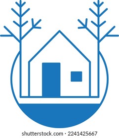 Eco architecture icon, architecture icon blue vector