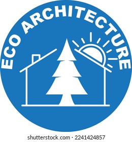 Eco-Architektur-Symbol, umweltfreundliches Haus Symbol, blau Vektorgrafik