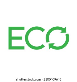 Eco with arrow rotation icon, Ecology recycle concept, Ecological renewable circle, Vector illustration