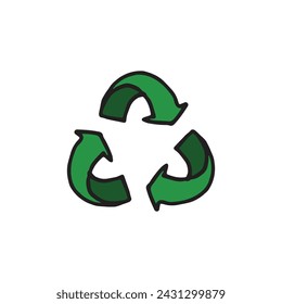 Ilustración de vector de reciclaje de símbolo de flecha ecológica