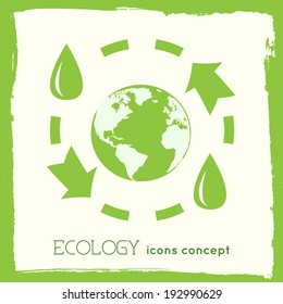 Eco art icon. Eco classic background. Eco illustration concept. 