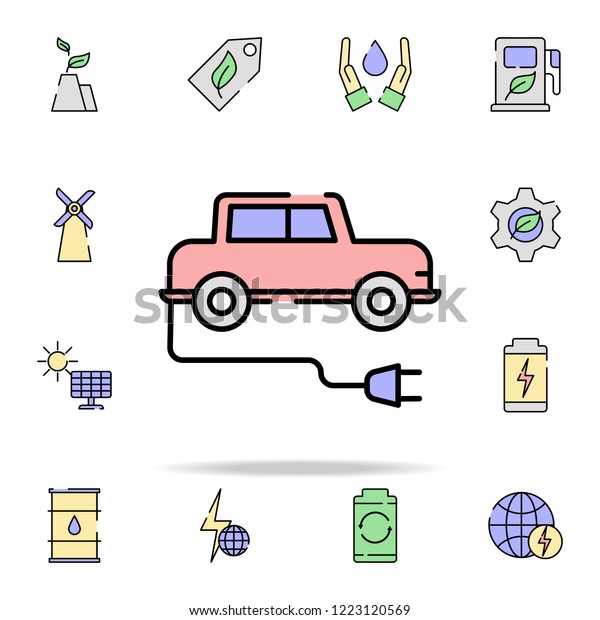 Eco automobile, car icon. sustainable\
energy icons universal set for web and\
mobile
