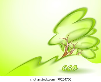 Eco background with green tree