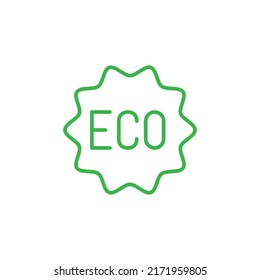 eco badge editable stroke icon, Smart stroke icon