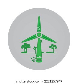 eco badge with eolic trubine