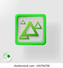 eco badge, green triangle