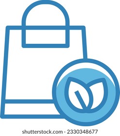 Icono azul Eco Bag - Icono único, vector
