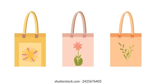 eco bag Clipart. zero waste tote bag icon illustration