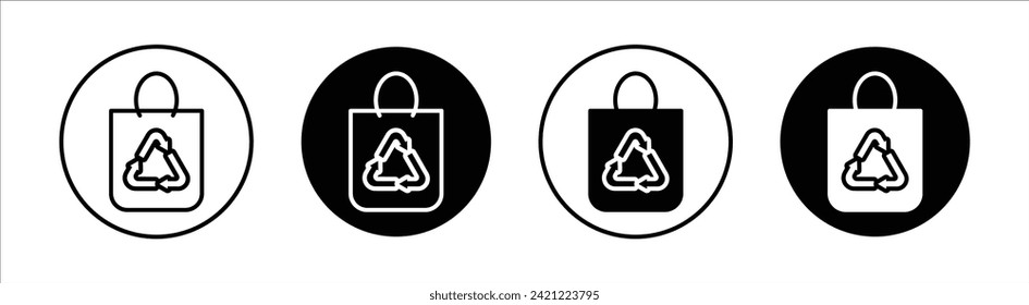 Eco bag flat line icon set. Eco bag Thin line illustration vector