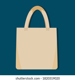 eco bag flat style isolated on white background. Pollution problem concept