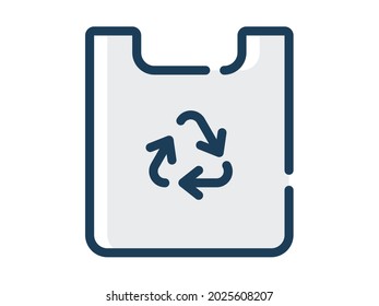 eco bag friendly recycle save nature single isolated icon with dash or dashed line style