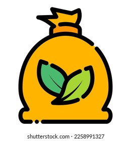eco bag garbage trash leaf organic nature eco ecology icon