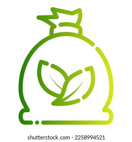 eco bag garbage trash leaf organic nature eco ecology icon