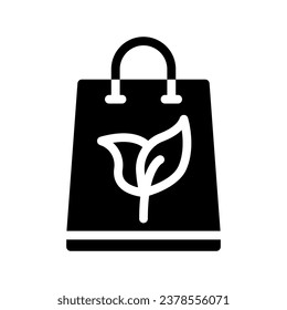 eco bag glyph icon illustration vector graphic. Simple element illustration vector graphic, suitable for app, websites, and presentations isolated on white background