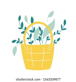 Eco bag hand drawn doodles style. Eco style. No plastic. Zero waste concept vector illustration. Isolated on white background