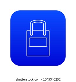 Eco bag icon blue vector isolated on white background