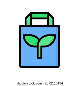 Eco Bag Icon, Filled Line style icon vector illustration, Suitable for website, mobile app, print, presentation, infographic and any other project.