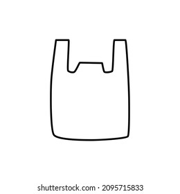 eco bag Icon in flat black line style, isolated on white background
