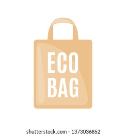 Eco Bag icon in flat style Isolated on white background. Care Environment concept. Vector illustration