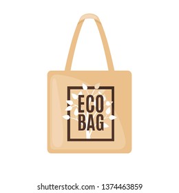 Eco Bag icon in flat style Isolated on white background. Care Environment concept. Vector illustration