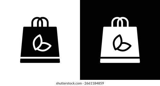 Icono de bolso ecológico de un Vector de estilo plano