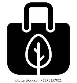 eco bag icon with glyph style and 64 px base. Suitable for website design, logo, app, ui and etc.