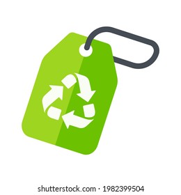 Eco bag icon. A green bag for items made of paper instead of plastic. Reuse concept