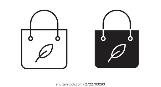 Ilustración vectorial aislada del icono del bolso de Eco. Pictograma de Vector para Web y App