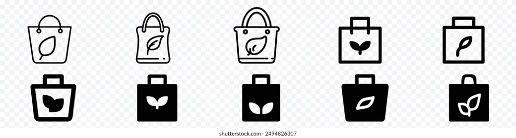 Eco Bag icon. Leaf shopping bag icon. eco packaging icon, Eco bag design concept from Ecology collection.