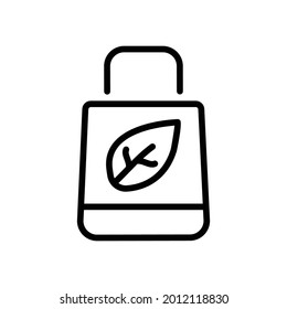 Icono de bolsa ecológica, gráficos de vectores de línea