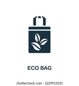 Eco Bag icon. Monochrome simple Sustainability icon for templates, web design and infographics