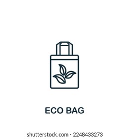 Eco Bag Symbol. Einfarbiges Symbol für einfache Nachhaltigkeit für Vorlagen, Webdesign und Infografiken