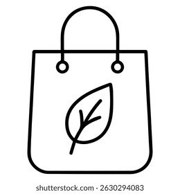 Ícone de saco ecológico no vetor de fundo branco
Ícone de linha de vetor compras e mercadorias