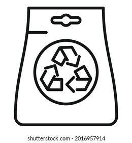 Eco bag icon outline vector. Handle bag. Fabric reusable