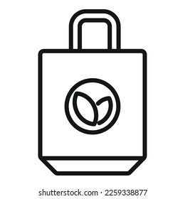 Eco bag icon outline vector. Recycle pack. Food paper