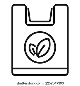 Eco bag icon outline vector. Biodegradable plastic. Recycle waste