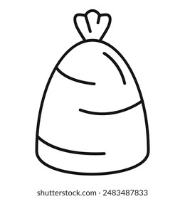 Eco bag icon outline vector. Trash sack. Carry product element